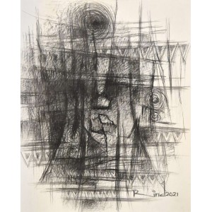 A. S. Rind, 22 x 28 Inch, Charcoal On Paper, Figurative Painting, AC-ASR-740